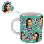 Load image into Gallery viewer, mint Dog Mom mug personalized with photo of face printed on it
