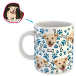 Load image into Gallery viewer, white Dog mug personalized with photo of face printed on it
