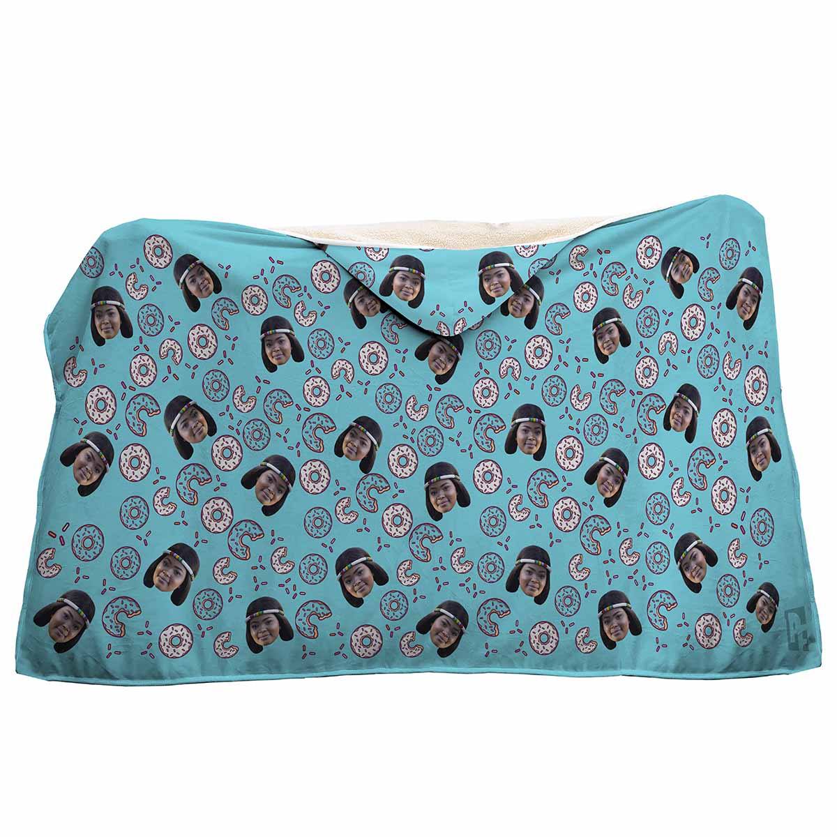 Donuts Personalized Hooded Blanket