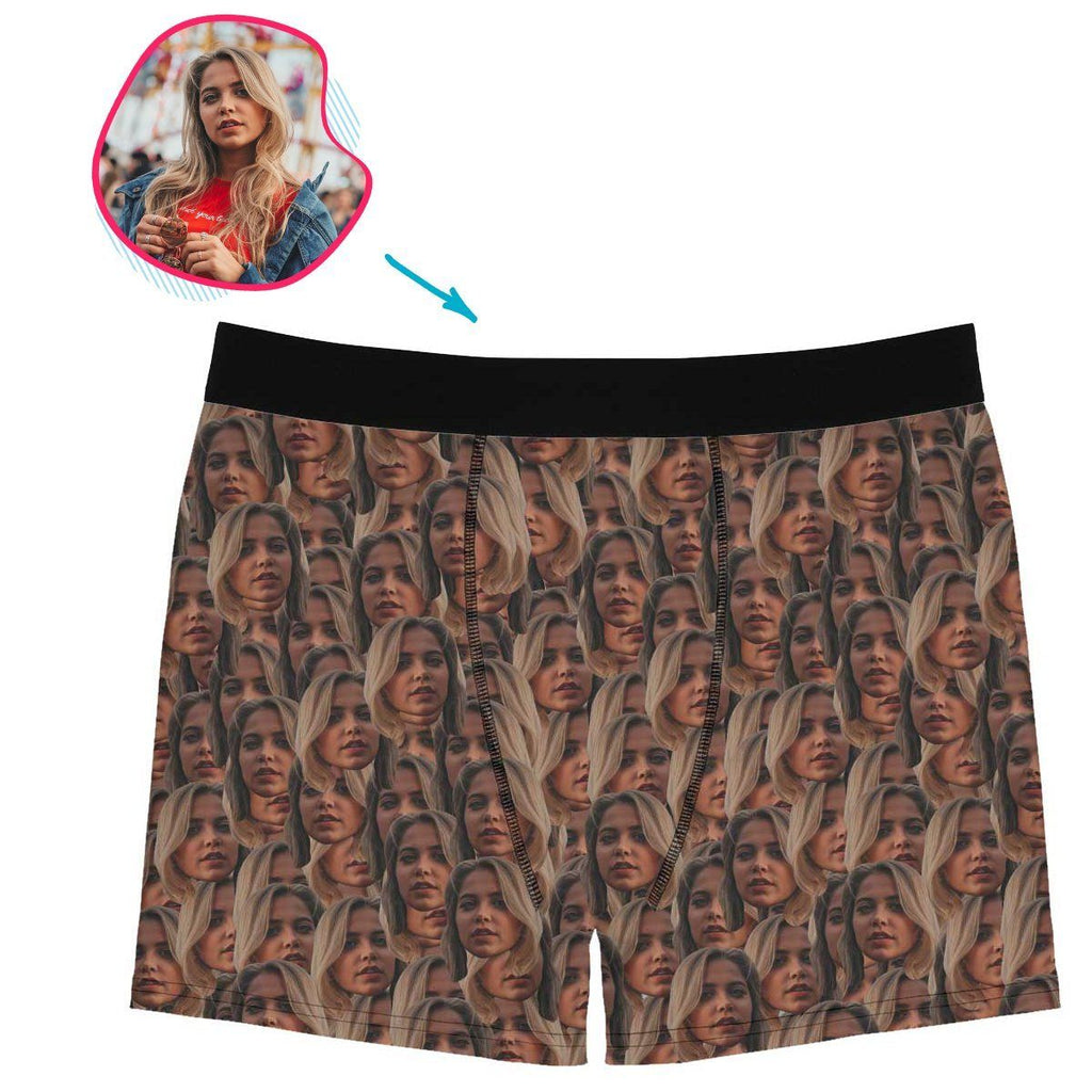 face mash men's boxers personalized with photo of face printed on it