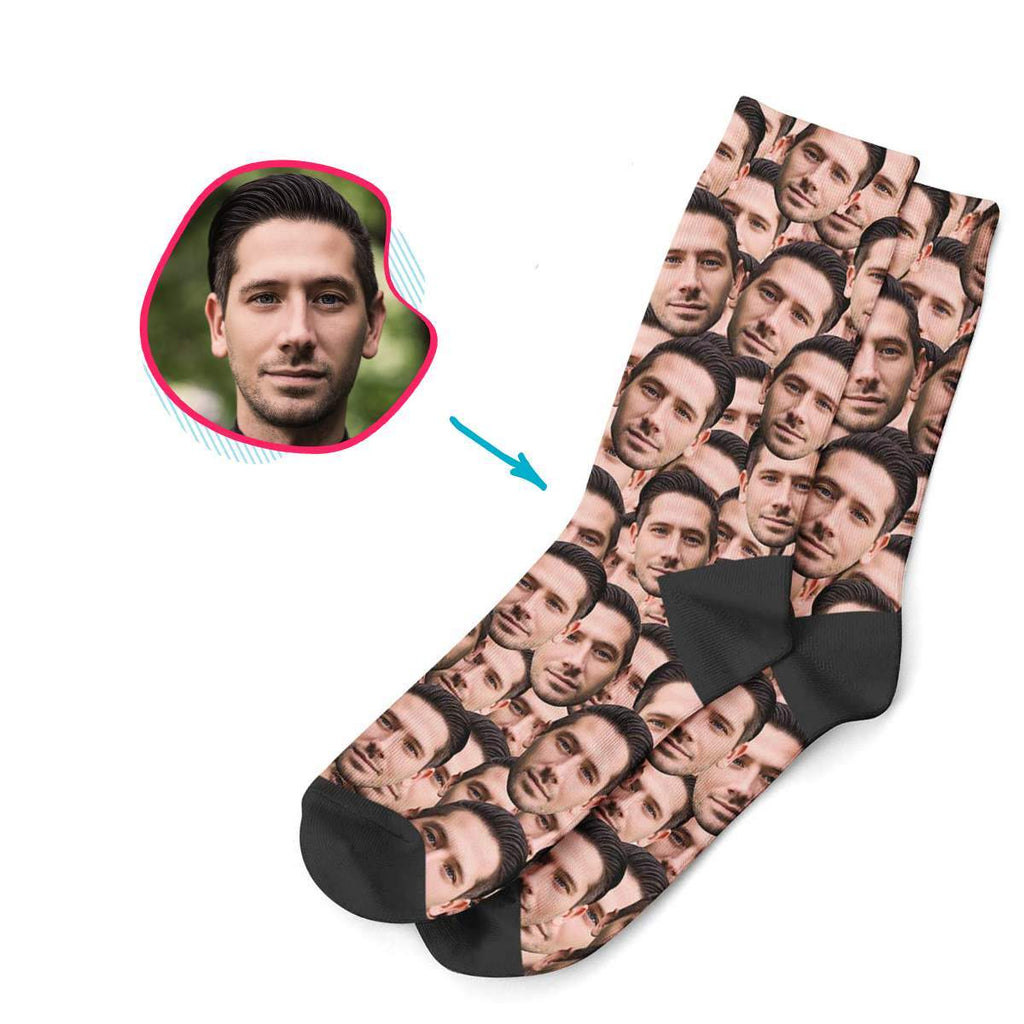 Face Mash socks personalized with photo of face printed on them