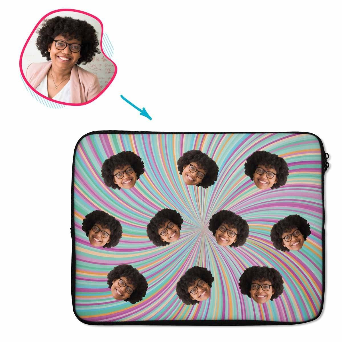 fantasy Fantasy laptop sleeve personalized with photo of face printed on them