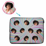 Load image into Gallery viewer, fantasy Fantasy laptop sleeve personalized with photo of face printed on them
