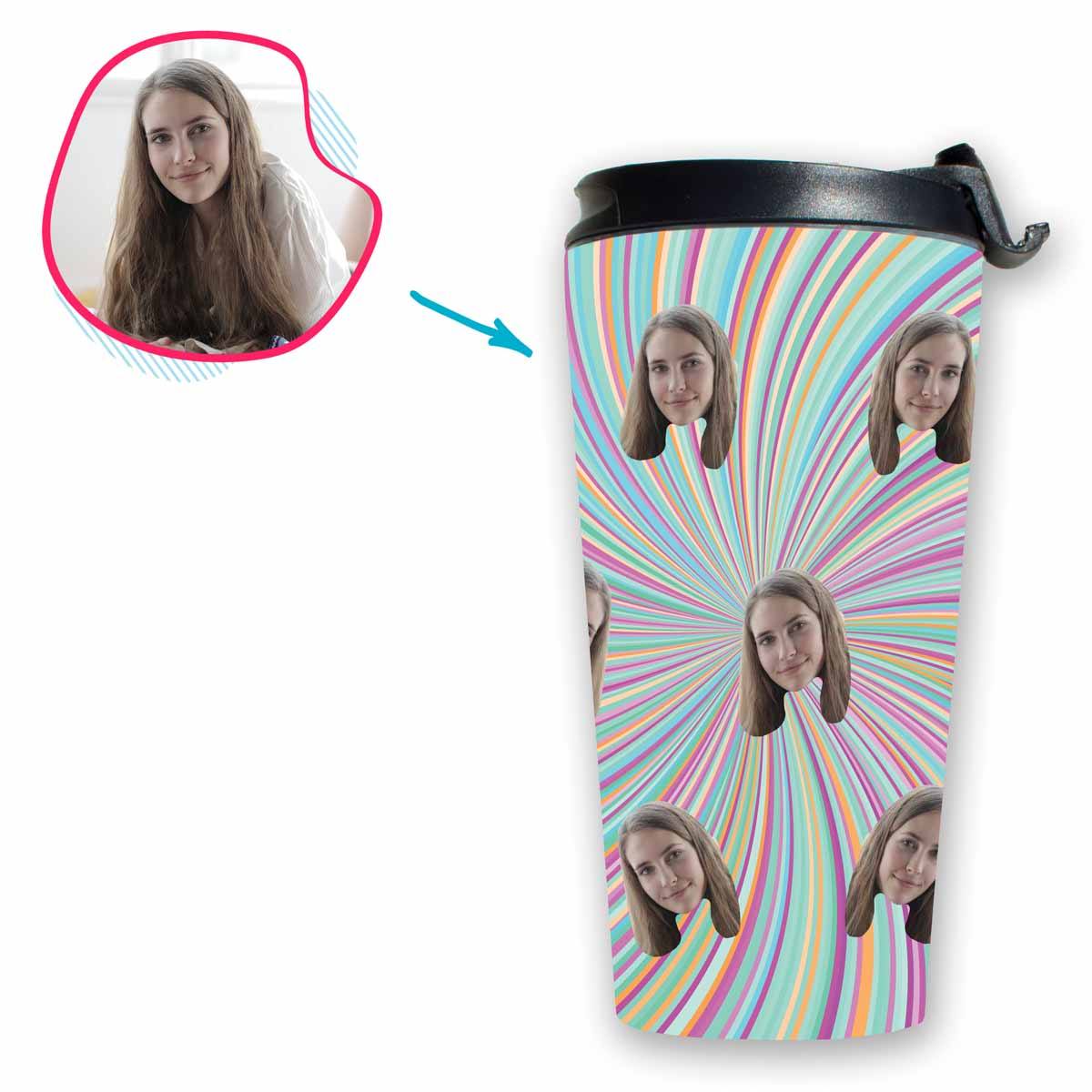 fantasy Fantasy travel mug personalized with photo of face printed on it