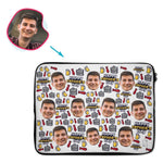 Load image into Gallery viewer, White Fathers Day personalized socks with photo of face printed on them
