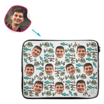 Load image into Gallery viewer, White Fishing personalized socks with photo of face printed on them
