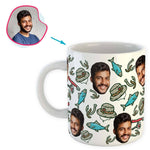 Load image into Gallery viewer, White Fishing personalized mug with photo of face printed on it
