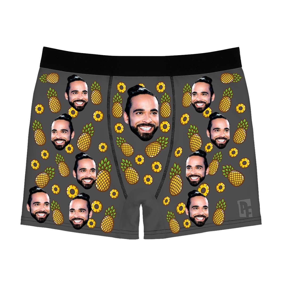 Dark Fruits men's boxer briefs personalized with photo printed on them