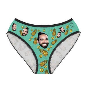 Mint Fruits women's underwear briefs personalized with photo printed on them