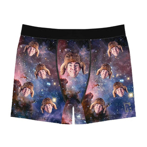 Galaxy men's boxer briefs personalized with photo printed on them