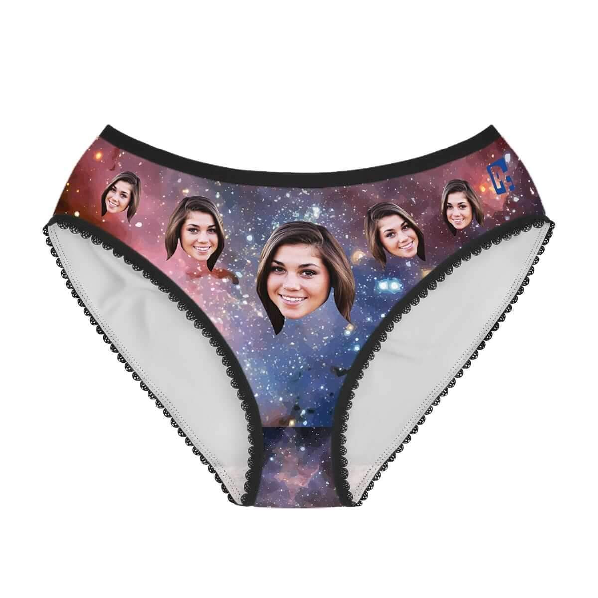 Galaxy Galaxy women's underwear briefs personalized with photo printed on them