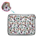 Load image into Gallery viewer, white Gift Box laptop sleeve personalized with photo of face printed on them
