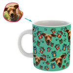 Load image into Gallery viewer, mint Gift Box mug personalized with photo of face printed on it

