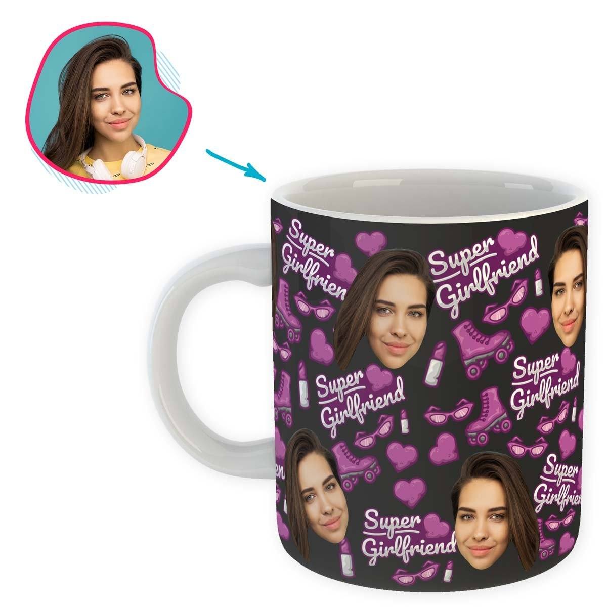Dark Girlfriend personalized mug with photo of face printed on it