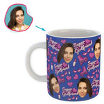 Load image into Gallery viewer, Darkblue Girlfriend personalized mug with photo of face printed on it
