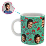 Load image into Gallery viewer, mint Gym &amp; Fitness mug personalized with photo of face printed on it
