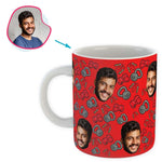 Load image into Gallery viewer, red Gym &amp; Fitness mug personalized with photo of face printed on it
