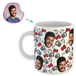Load image into Gallery viewer, white Gym &amp; Fitness mug personalized with photo of face printed on it
