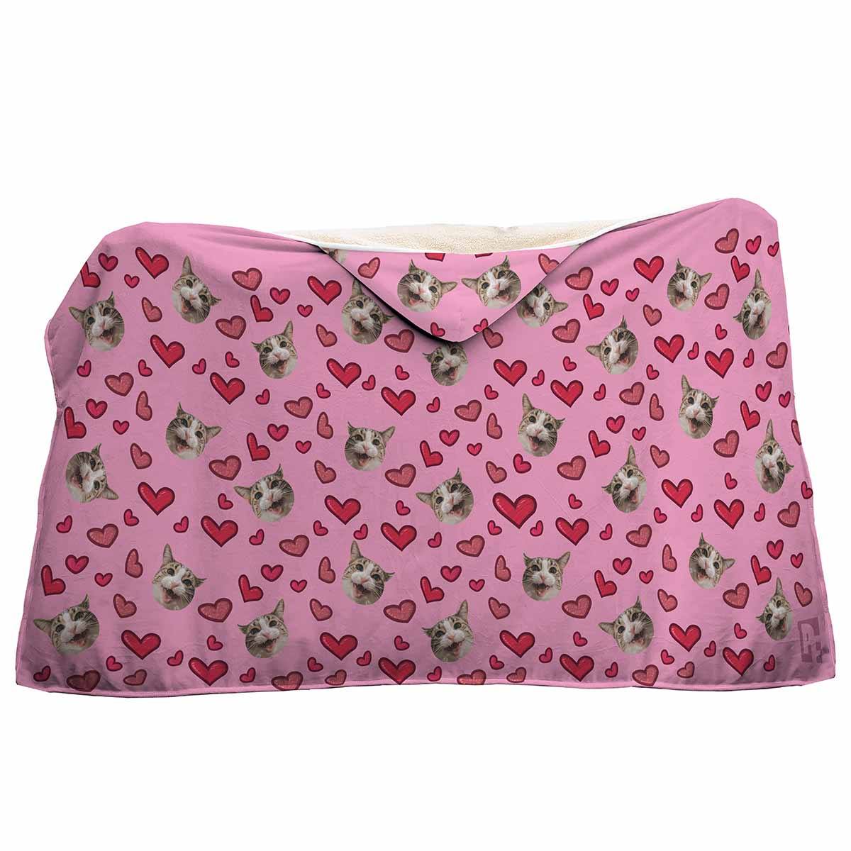 Heart Personalized Hooded Blanket