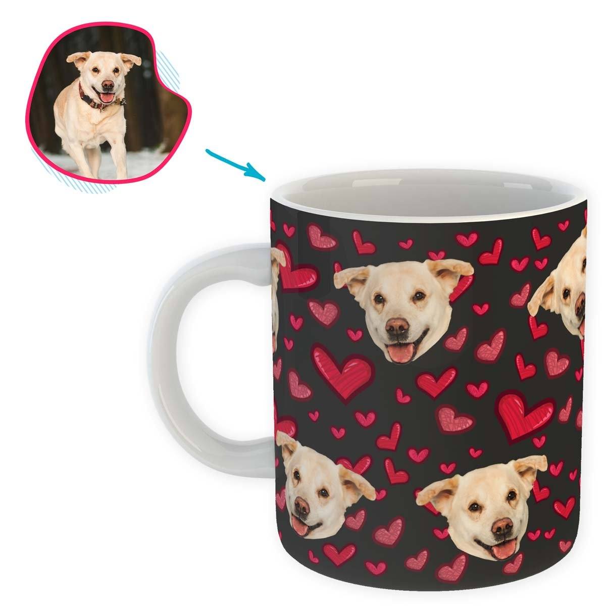 dark Heart mug personalized with photo of face printed on it