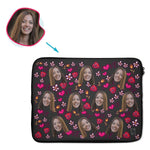 Load image into Gallery viewer, Hearts and Flowers Personalized Laptop Sleeve
