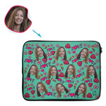 Load image into Gallery viewer, Hearts and Flowers Personalized Laptop Sleeve

