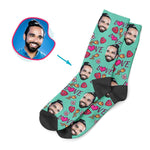 Load image into Gallery viewer, Hearts and Flowers Personalized Socks
