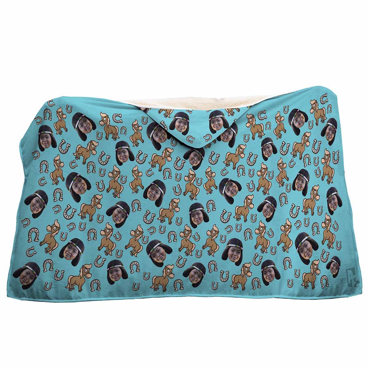 Horse Personalized Hooded Blanket