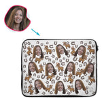 Load image into Gallery viewer, white Horse laptop sleeve personalized with photo of face printed on them
