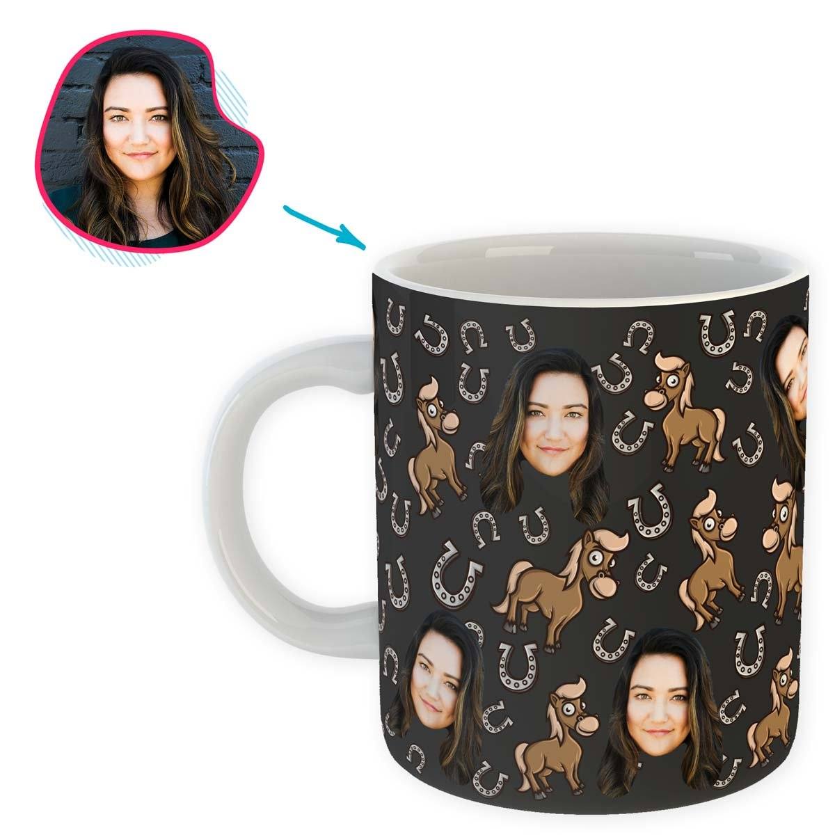 dark Horse mug personalized with photo of face printed on it