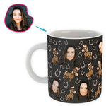Load image into Gallery viewer, dark Horse mug personalized with photo of face printed on it
