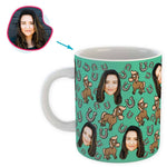 Load image into Gallery viewer, mint Horse mug personalized with photo of face printed on it
