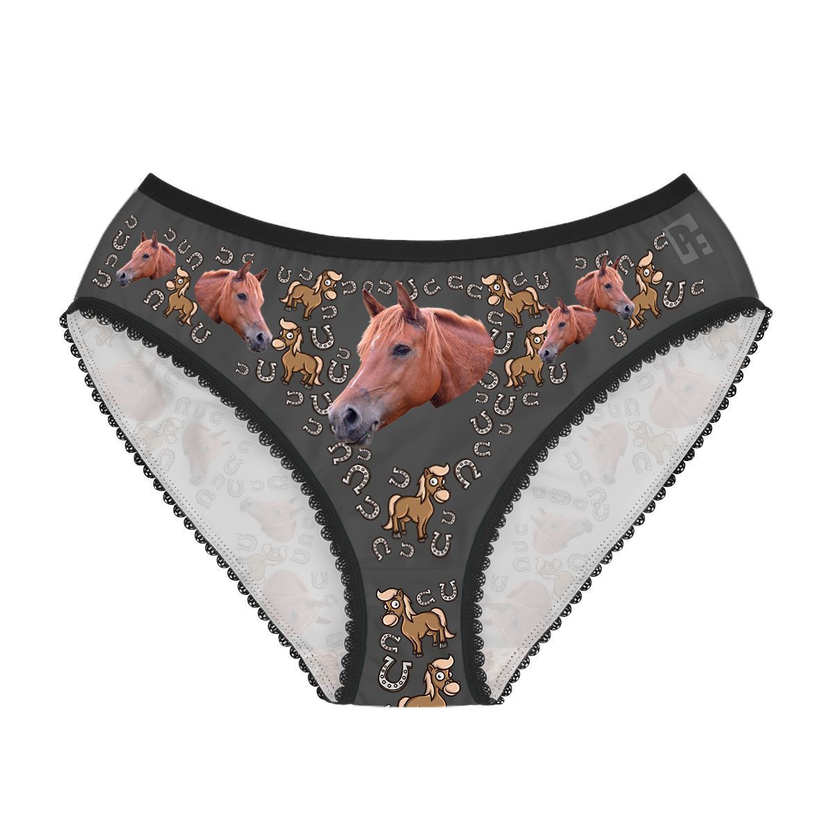 Dark Horse women's underwear briefs personalized with photo printed on them