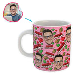 Load image into Gallery viewer, Pink Husband personalized mug with photo of face printed on it
