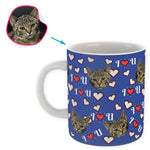 Load image into Gallery viewer, darkblue I &lt;3 You mug personalized with photo of face printed on it

