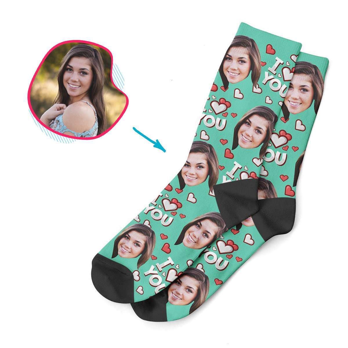 I Love You Personalized Socks
