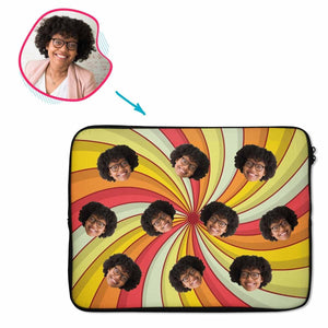 illusion Illusion laptop sleeve personalized with photo of face printed on them