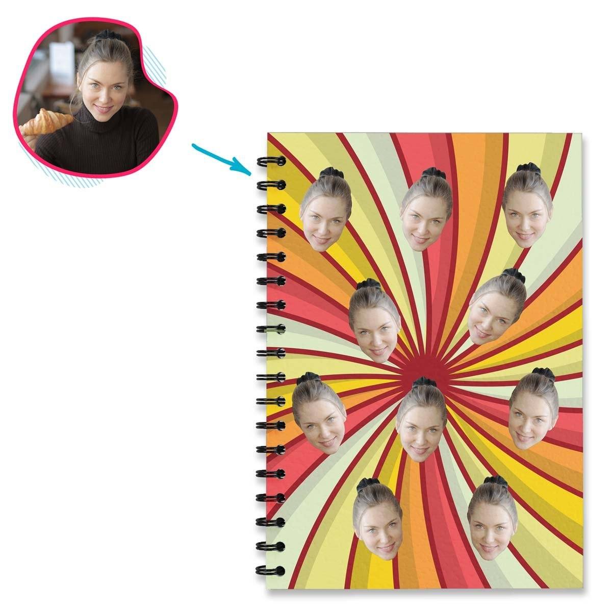 illusion Illusion Notebook personalized with photo of face printed on them