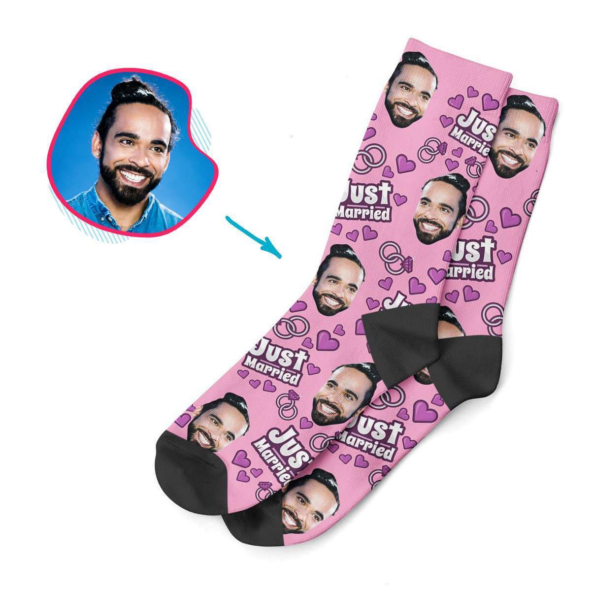 Just Married Personalized Socks