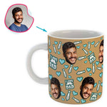 Load image into Gallery viewer, brown Love Dad mug personalized with photo of face printed on it

