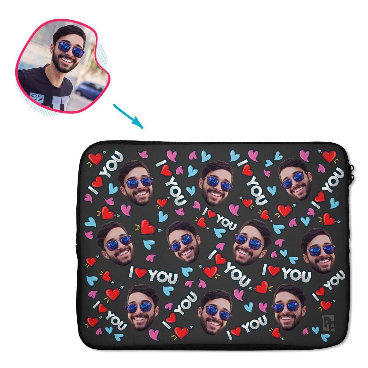 Love You Personalized Laptop Sleeve