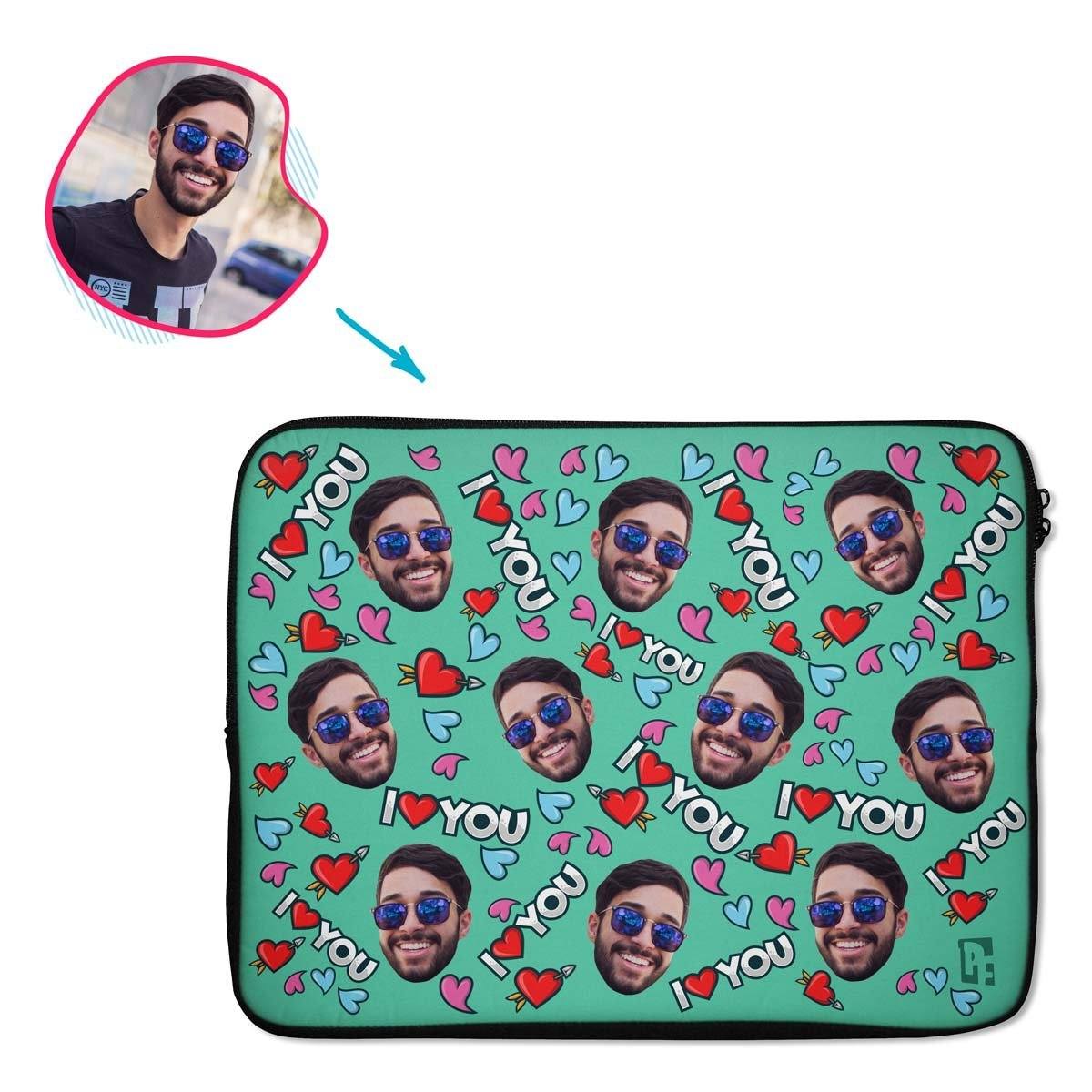 Love You Personalized Laptop Sleeve