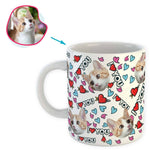 Load image into Gallery viewer, white Love You mug personalized with photo of face printed on it
