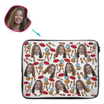 Load image into Gallery viewer, White Makeup personalized socks with photo of face printed on them
