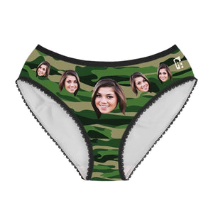 Military Military women's underwear briefs personalized with photo printed on them