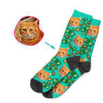 Load image into Gallery viewer, mint Money socks personalized with photo of face printed on them
