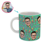 Load image into Gallery viewer, mint Movie mug personalized with photo of face printed on it
