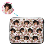Load image into Gallery viewer, white Music laptop sleeve personalized with photo of face printed on them
