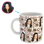 Load image into Gallery viewer, white Music mug personalized with photo of face printed on it
