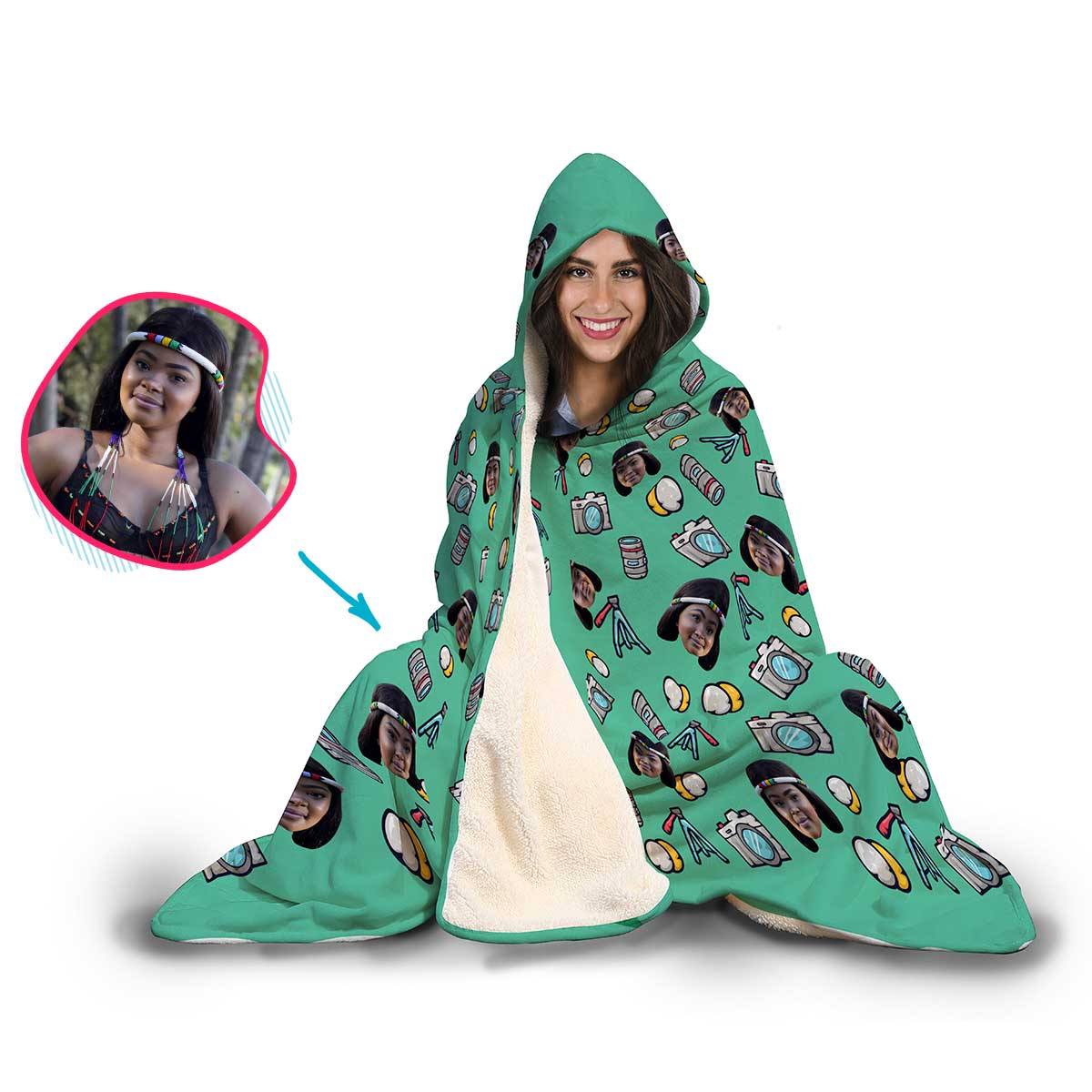 Photography Personalized Hooded Blanket